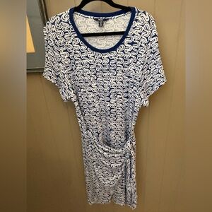 Hatley Blue and White Swirl Dress / Wrap front